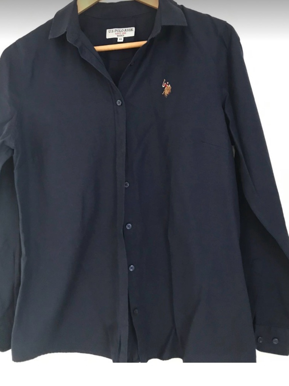 U.S. Polo Assn. Navy Long-Sleeve Button-Down Shirt with Embroidered Logo